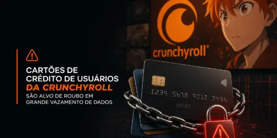 Alerta de roubo de cartão de crédito Crunchyroll, cartões e cadeado vermelho