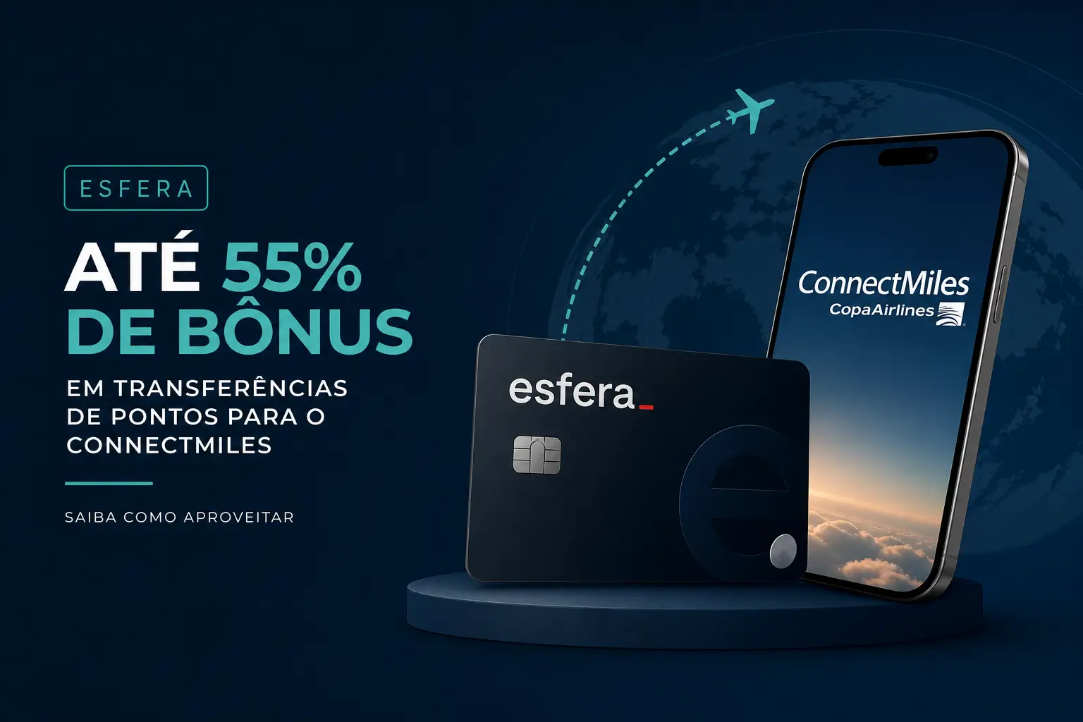 Promoção 2026 ConnectMiles e esfera: até 55% bônus em transferências