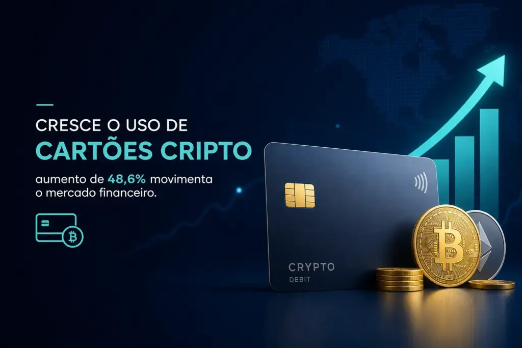 Cartão de débito cripto com moedas Bitcoin e Ethereum