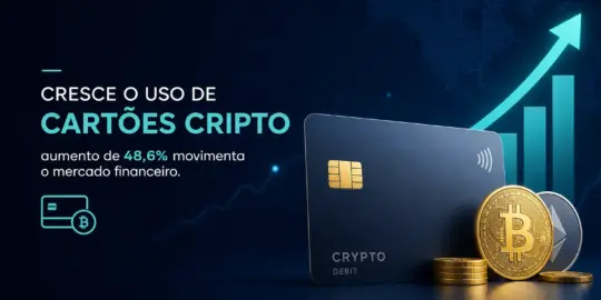 Cartão de débito cripto com moedas Bitcoin e Ethereum