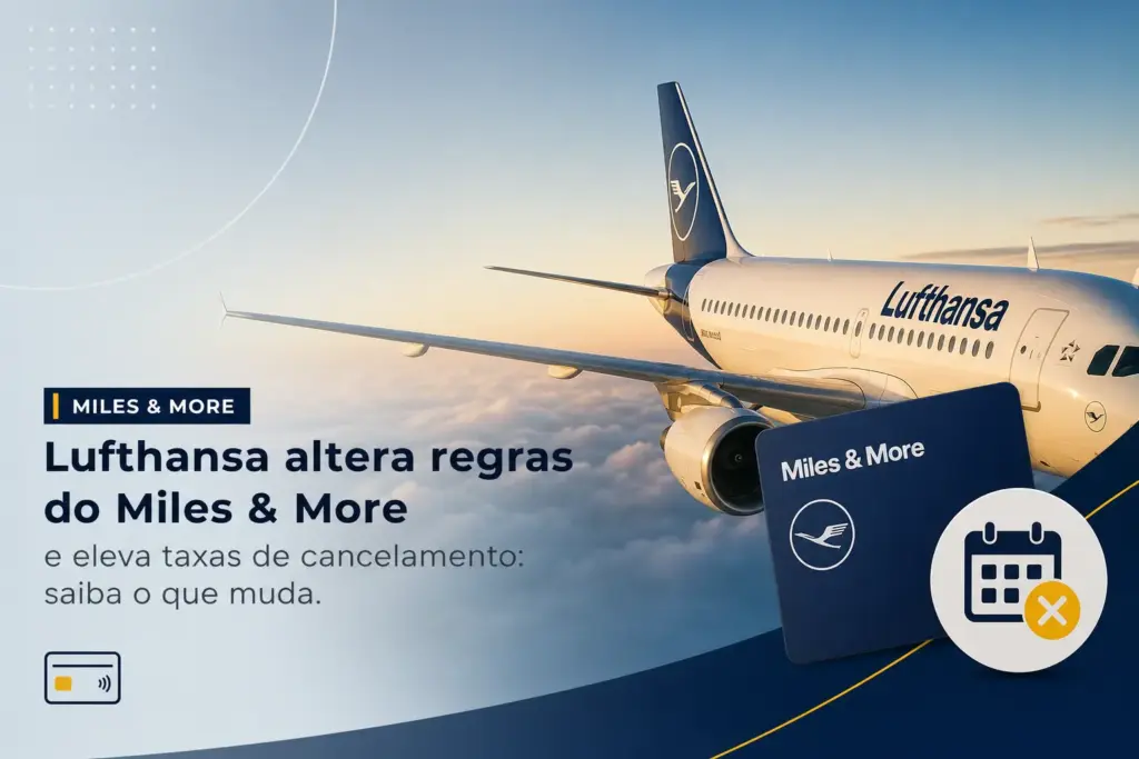 Avião da Lufthansa no pôr do sol sobre nuvens com Miles & More
