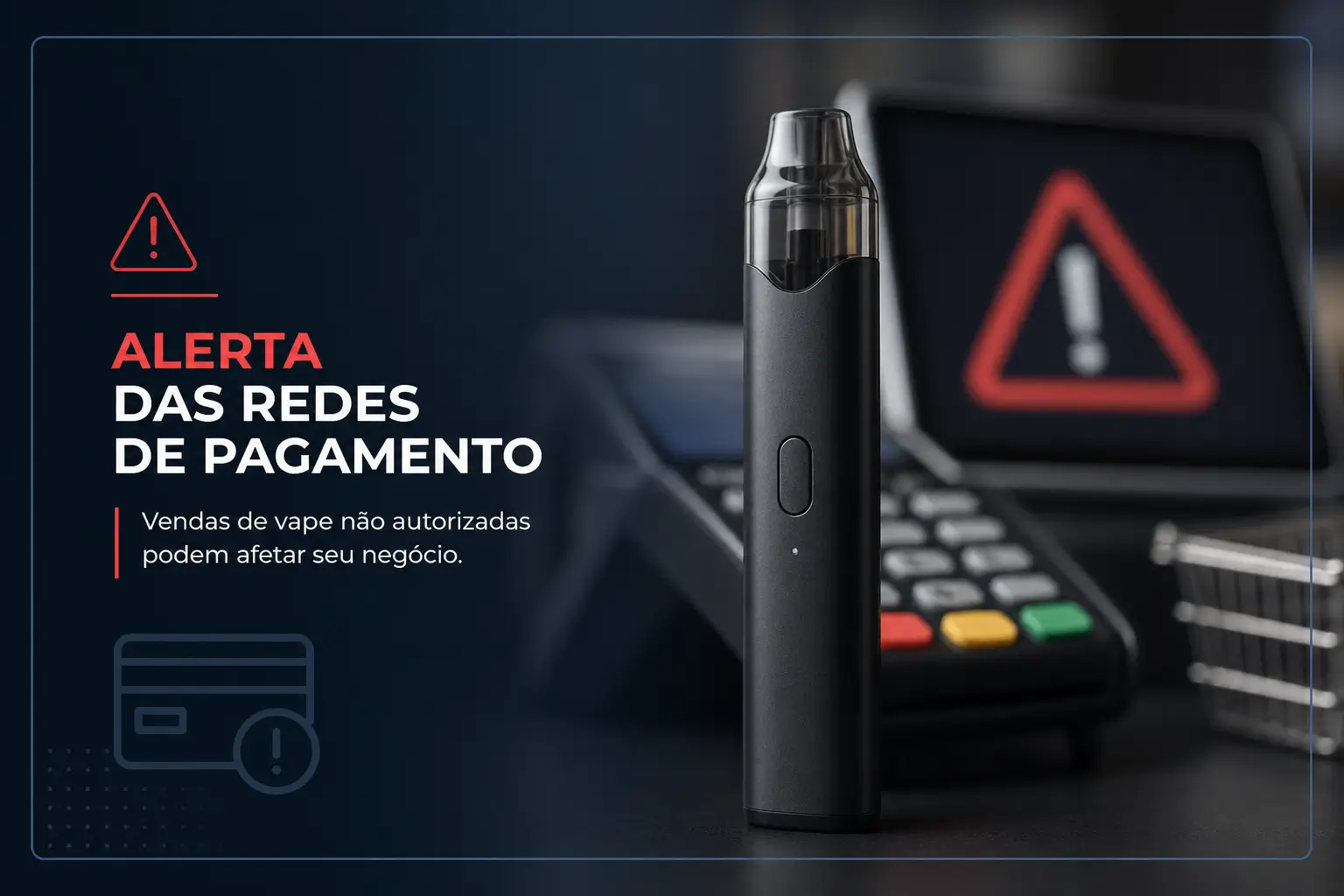 Alerta de vendas de vape em ambiente de pagamento com terminal