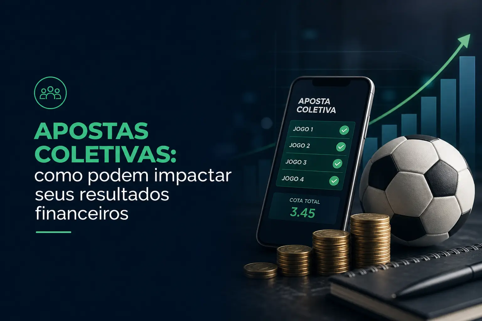 Tela de aplicativo de apostas com bola de futebol e moedas
