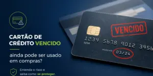 Dois cartões de crédito, um vencido, sobre fundo azul