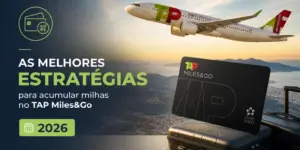 Avião TAP Portugal com malas e cartão TAP Miles&Go 2026
