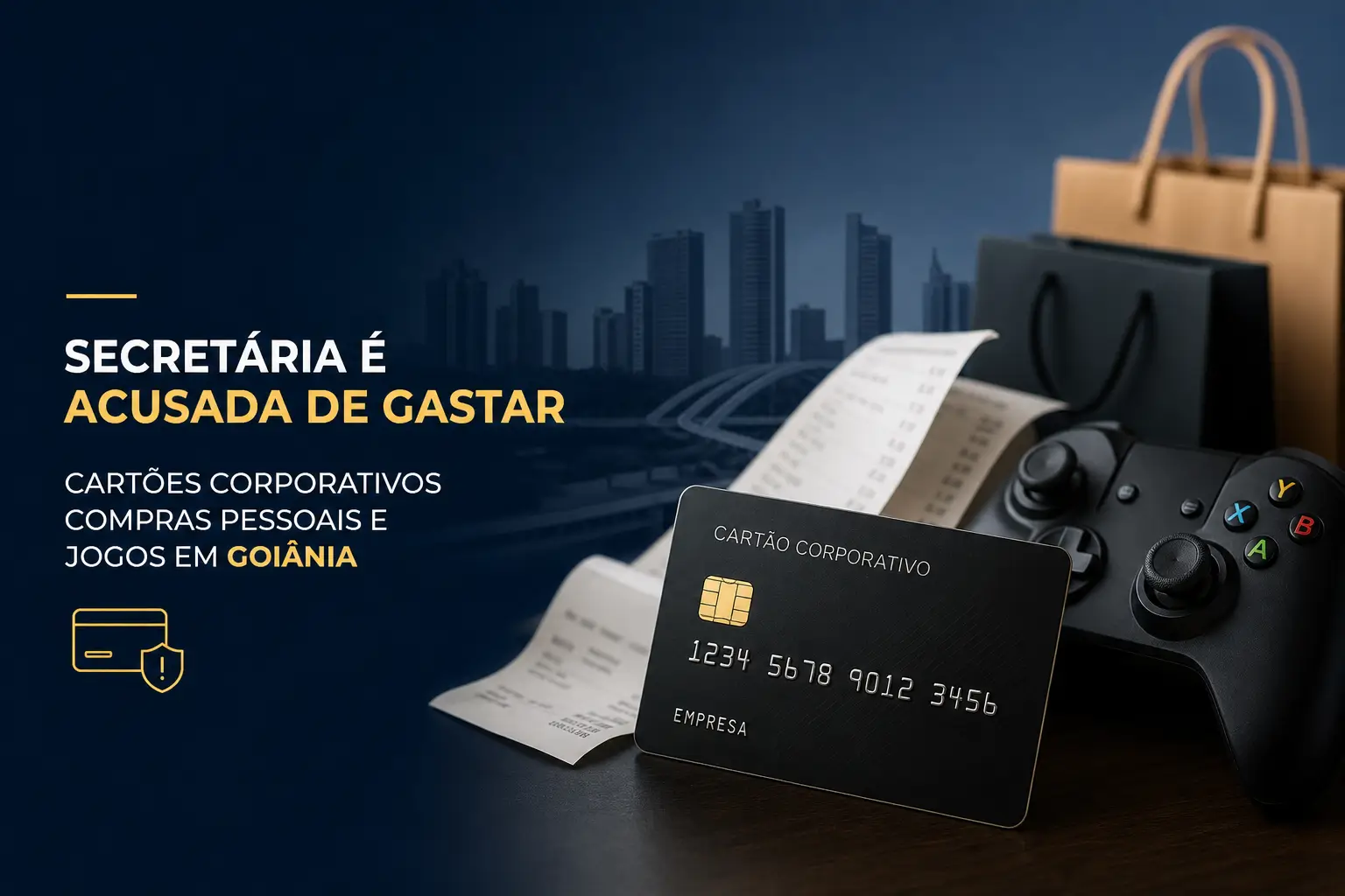 Cartão corporativo e sacolas de compras, tema financeiro