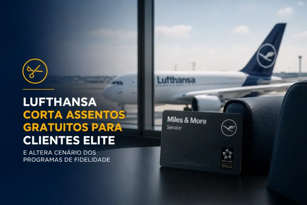 Cartão Miles & More Lufthansa com avião ao fundo